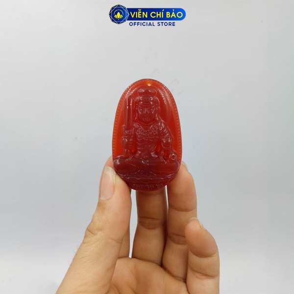 Mặt dây chuyền đá phong thủy Bất Động Minh Vương đỏ thời trang phụ kiện trang sức Viễn Chí Bảo M200134