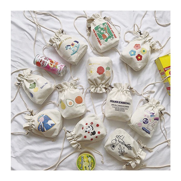 Túi Vải Canvas Đeo Chéo Mini Đựng Tiền Xu Điện Thoại Xinh Xắn Phong Cách Hàn Quốc MTT0265