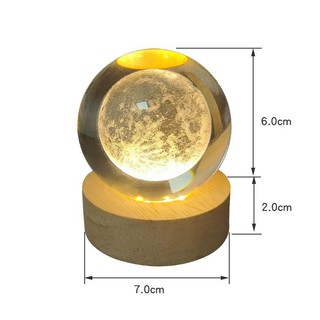 Đèn Ngủ 3D Quả Cầu Pha Lê Phát Sáng