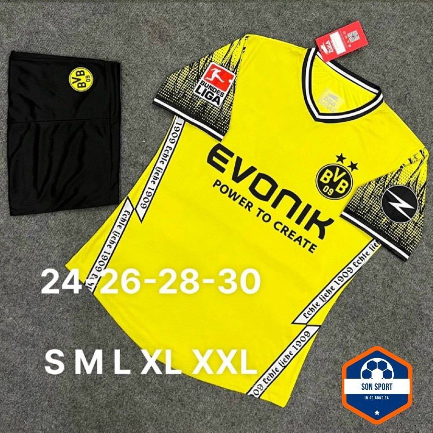 Bộ Quần Áo Bóng Đá Trẻ Em Thun Thái CLB Real Madrid, MU, Dortmund, Đức, Mancity, Arsenal