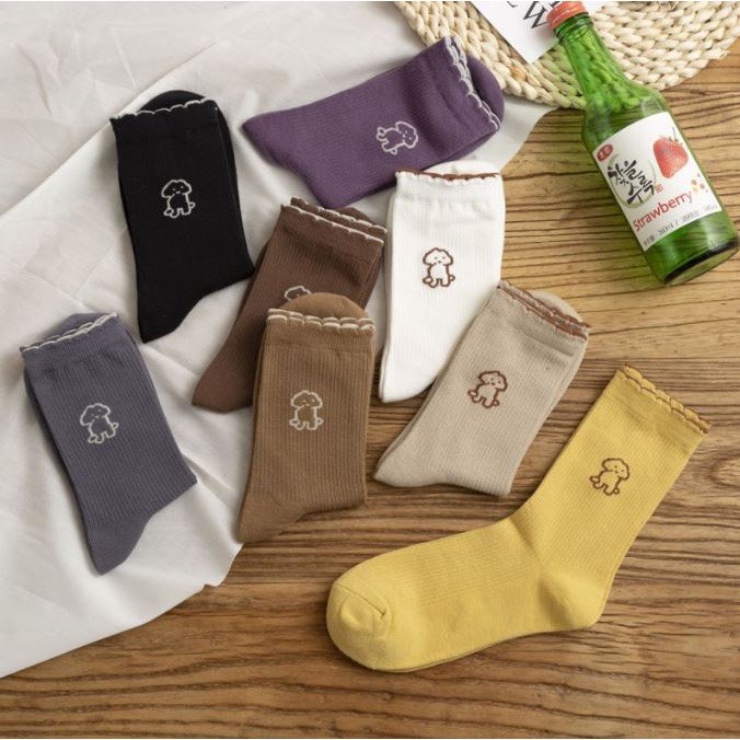 Sét 5 Đôi Tất Cổ Cao Nữ Hình SoCiuuu Cưng Xỉu