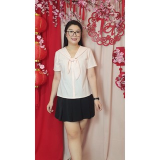 Bigsize công sở - Áo Cổ Thủy Thủ - Sọc Hồng