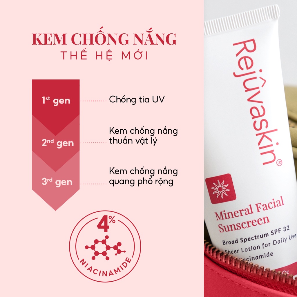 Kem Chống Nắng Vật Lý Mineral Facial Rejuvaskin Dưỡng Ẩm, Phục Hồi Da SPF 32 60ml