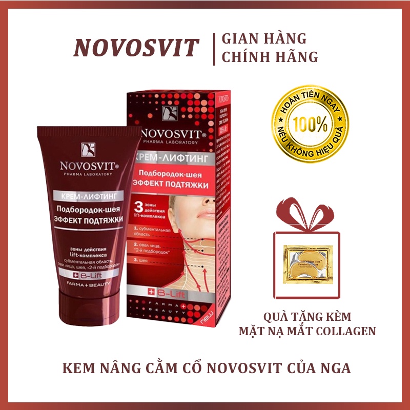 Kem Nâng Cằm Cổ Novosvit Của Nga 50ml - Chống Chảy Xệ, Loại Bỏ Vùng Mỡ Thừa Ở Cằm, Cổ