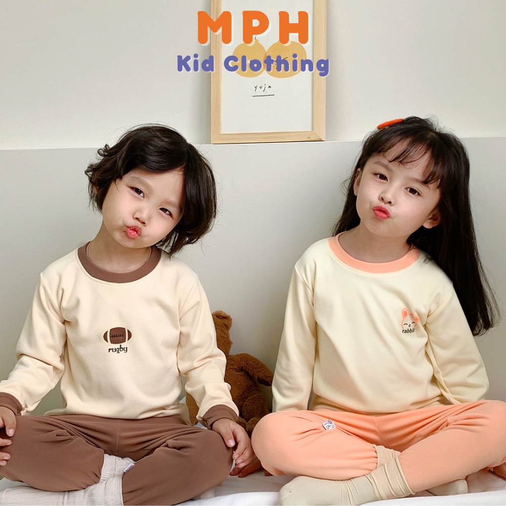 Bộ Thu Đông Cho Bé Trai Gái, Quần Áo Trẻ Em Dài Tay Mặc Nhà Cotton Từ 1,2,3,4,5 Tuổi MPH KID