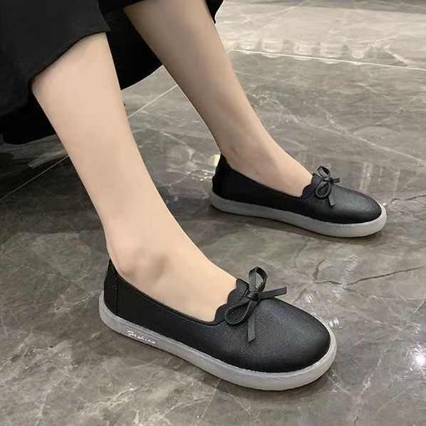 Giày Búp Bê Đế Bệt Mềm Đính Nơ Xinh Xắn Có Size Lớn 35-43 41 42 Dành Cho Nữ