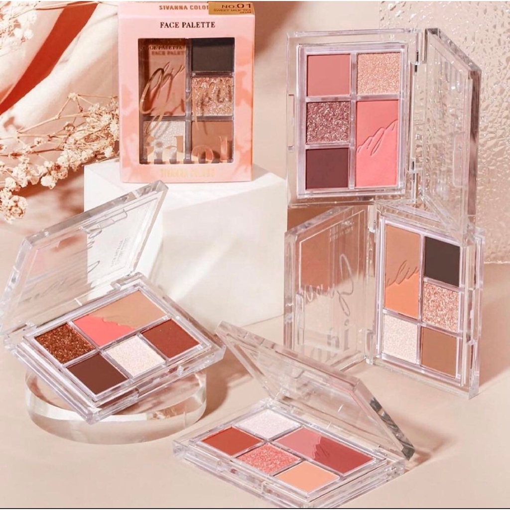 Bảng phấn mắt 6 ô Sivanna Colors Super Idol HF168 No.4 20g