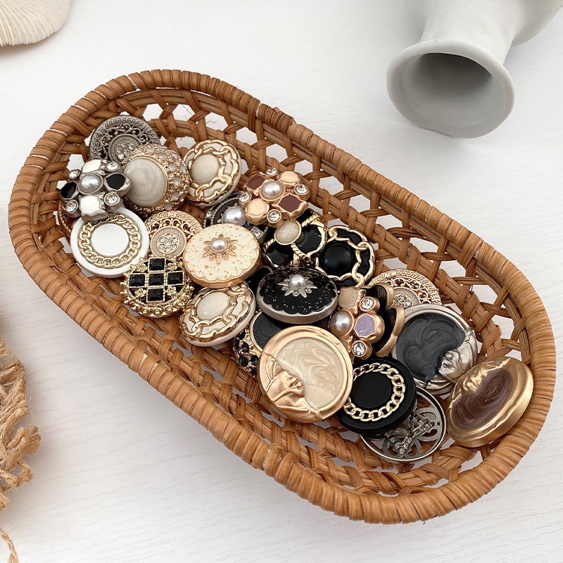 Set 5 Nút Áo 18 / 25mm Bằng Kim Loại Phong Cách Retro