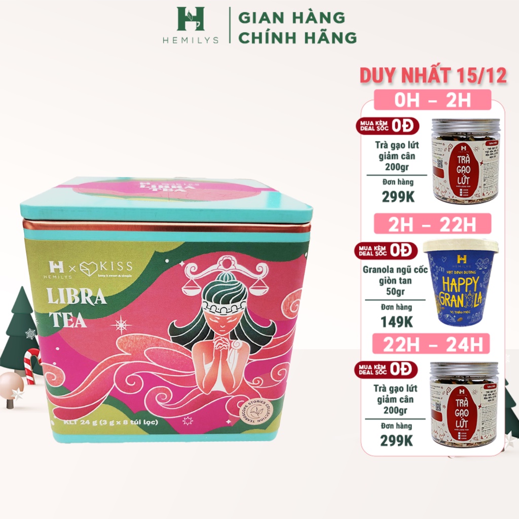 Trà Thảo Mộc Cung Hoàng Đạo Cung THIÊN BÌNH LIBRA Tearoscope Collection Thanh Lọc, Giải Nhiệt, An Thần HEMILYS TEA