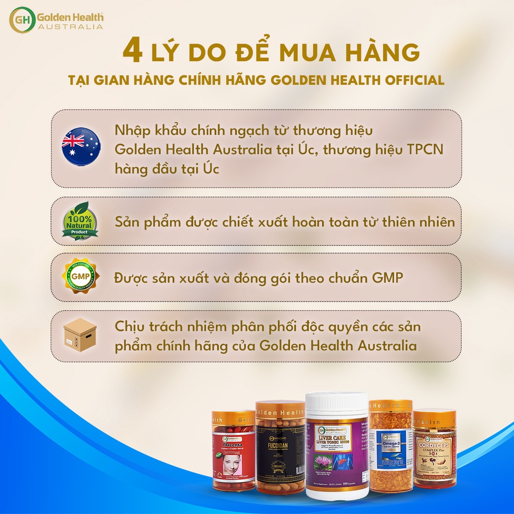 [GOLDEN HEALTH] Viên uống bổ gan - Liver Care Liver Tonic 35000mg