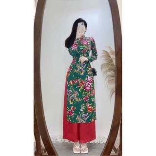 Áo dài con công cho mẹ
