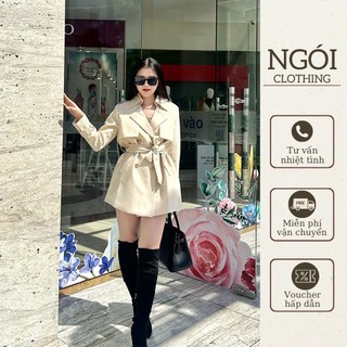 Áo Măng tô nữ Ngói Clothing Áo măng tô dáng lửng áo măng tô đẹp 3 màu be đen nâu