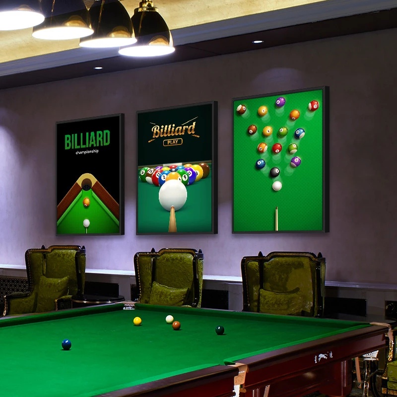 Tranh Vải Bạt Treo Tường In Hình Bida Không Khung Trang Trí Nhà Cửa / Phòng Khách / Phòng Ngủ