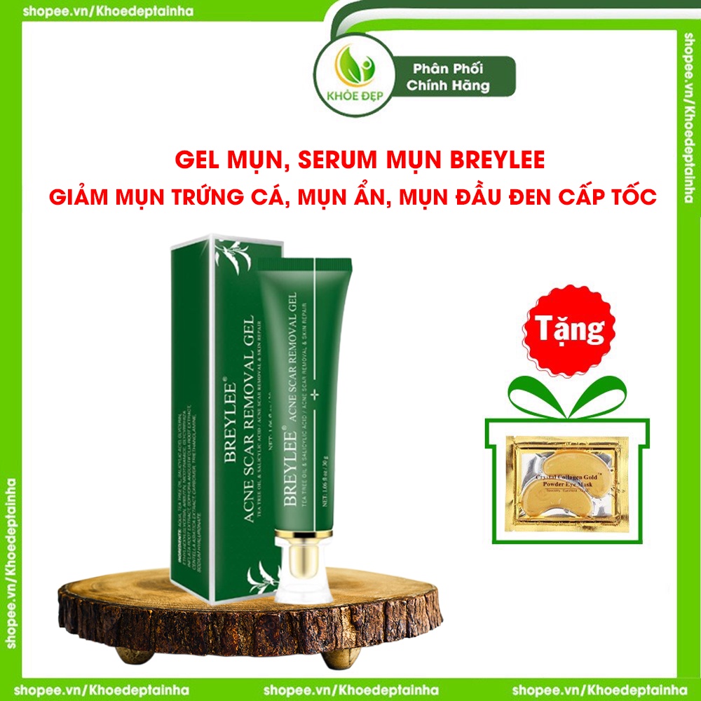 Gel giảm mụn BREYLEE - Serum giảm mụn trứng cá, mụn viêm, mụn bọc, mụn ẩn, tinh chất mụn Breylee hỗ trợ làm mờ vết thâm