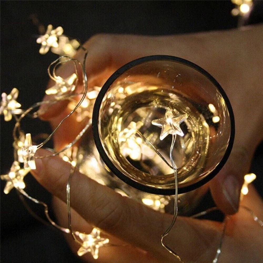 Dây Đèn Led Hình Ngôi Sao Màu Trắng Ấm Áp Trang Trí Tiệc Cưới