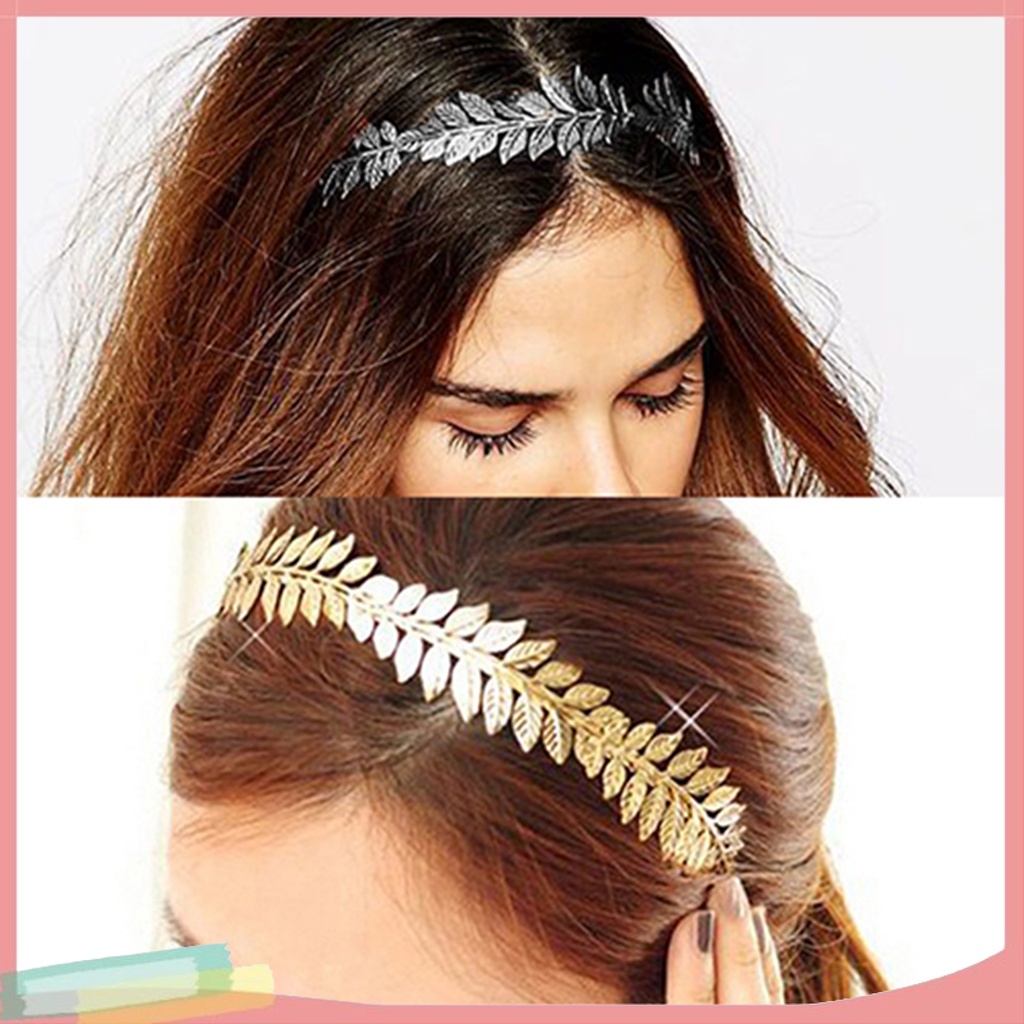 Băng đô cài tóc hình vòng lá thời trang cá tính cho nữ