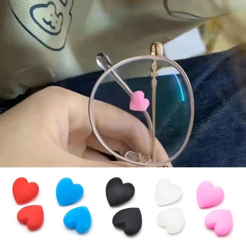Bộ 5 Cặp Dây Đeo Giữ Mắt Kính Bằng Silicon Hình Trái Tim Mini Chống Trượt