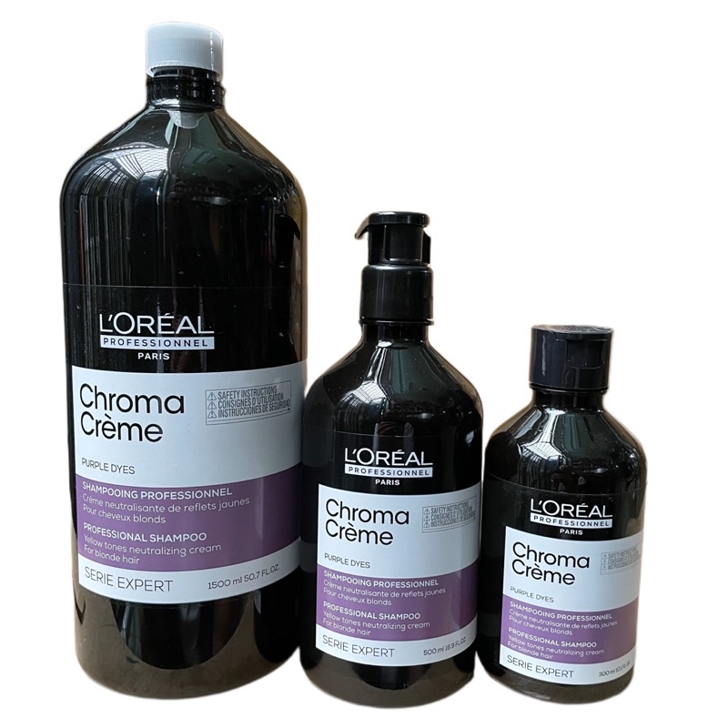 Dầu gội tím khử vàng L'oréal Chroma Crème Purple Dyes Shampoo 300ml