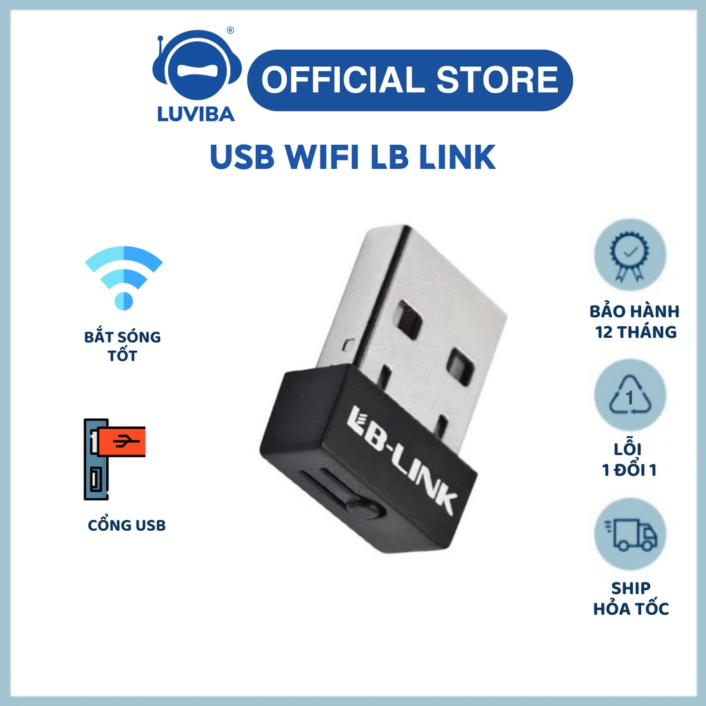 USB wifi thu wifi LB LINK cho máy tính bàn thu sóng wifi cho pc LUVIBA WN151