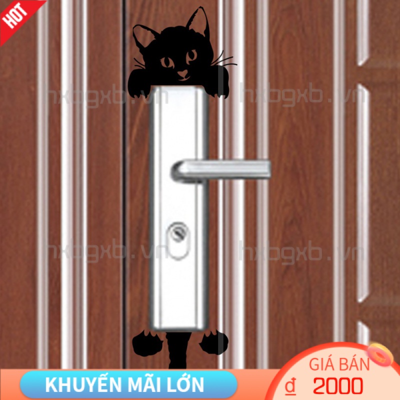 Miếng Dán Trang Trí Công Tắc Hình Chú Mèo Xinh Xắn