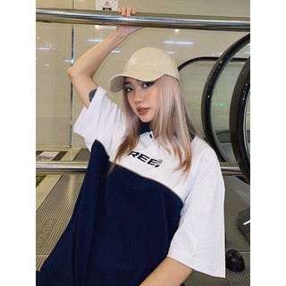Local Brand Ree - Áo Polo Basic Trắng Phối Navy