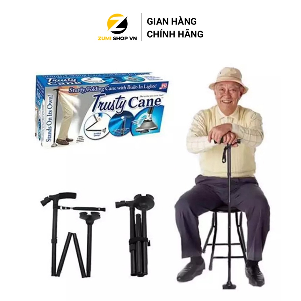Gậy Chống Trượt Gấp Gọn Cho Người Già Có Đèn Pin Magic Cane
