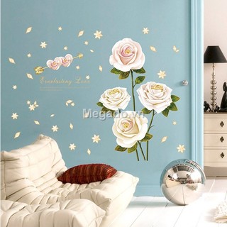 Decal hoa hồng trắng B237