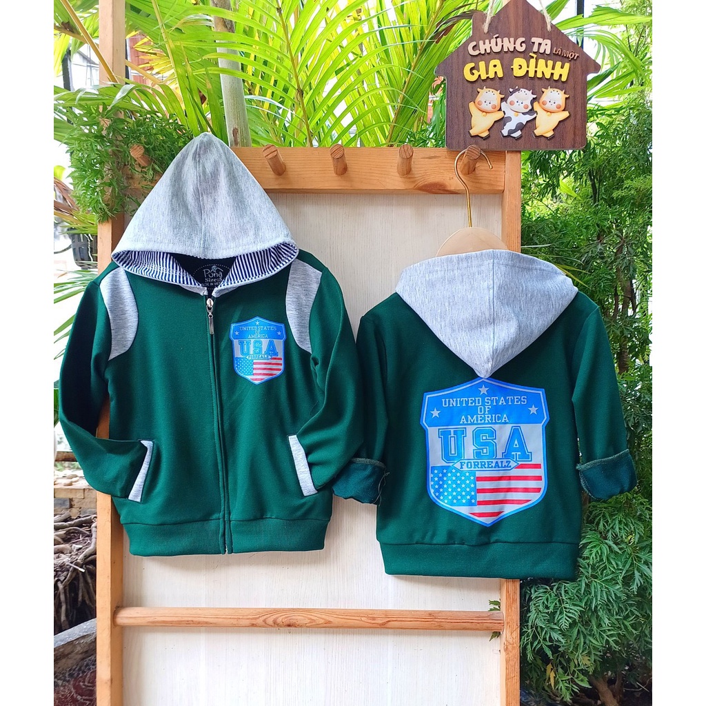 Áo khoác nón, áo khoác gió cho bé, áo khoác unisex 014006