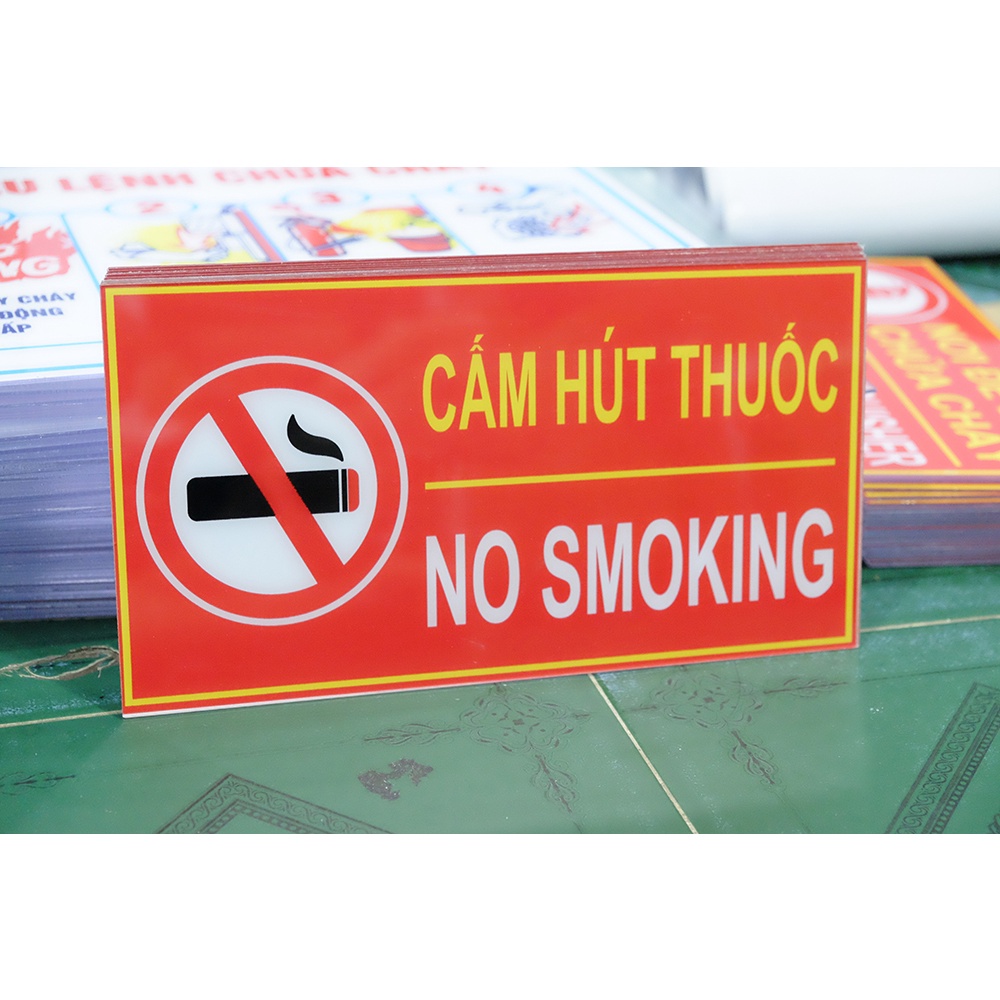 Bảng Cấm Hút Thuốc PCCC kích thước 16x40cm