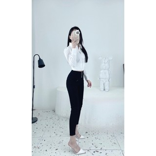 Áo sơ mi trắng dáng croptop siêu hot