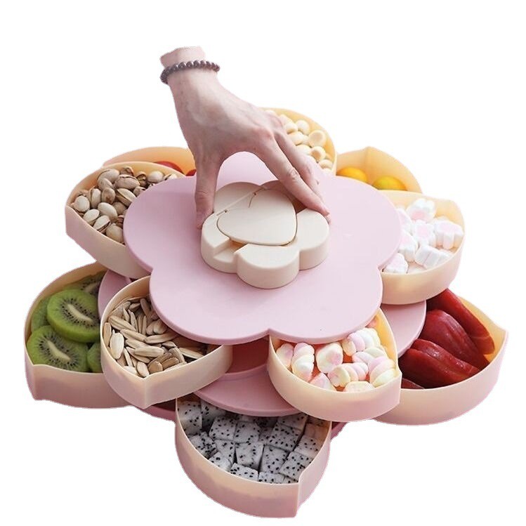 Khay Đựng Mứt, Bánh Kẹo Ngày Tết Họa Tiết Cánh Hoa Cao Cấp