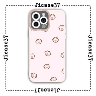 Ốp lưng iphone và samsung xiaomi oppo cạnh vuông Jicase chân mèo hồng 
