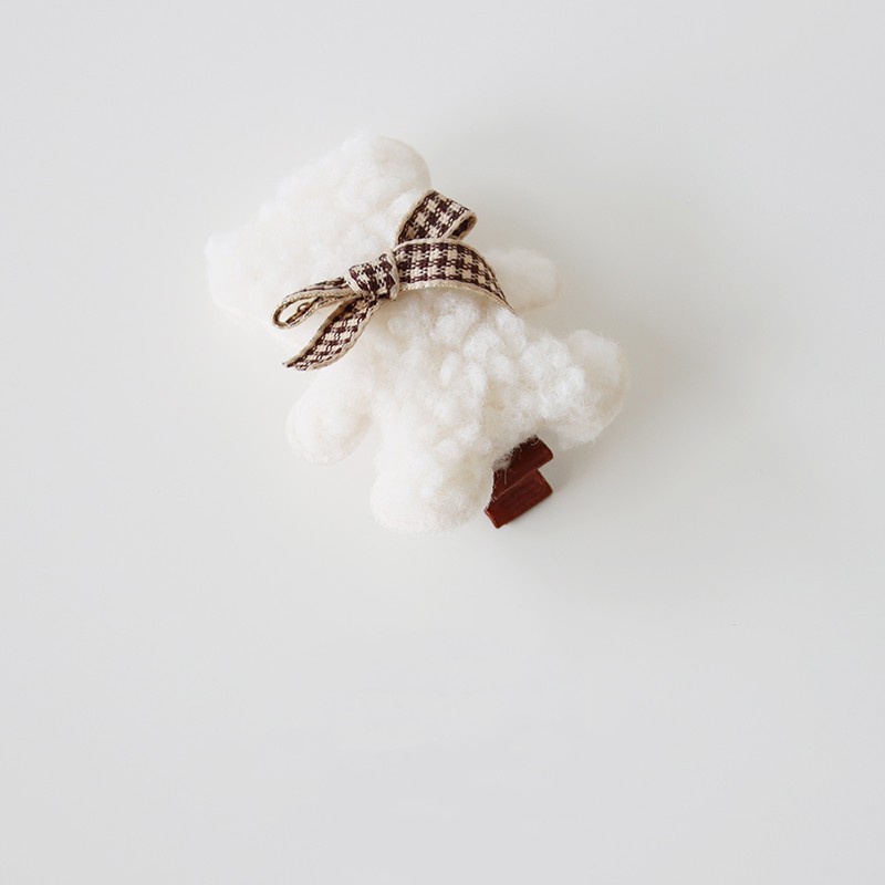 Kẹp Tóc Hình Gấu Nhồi Bông Dễ Thương Phong Cách Hàn Quốc