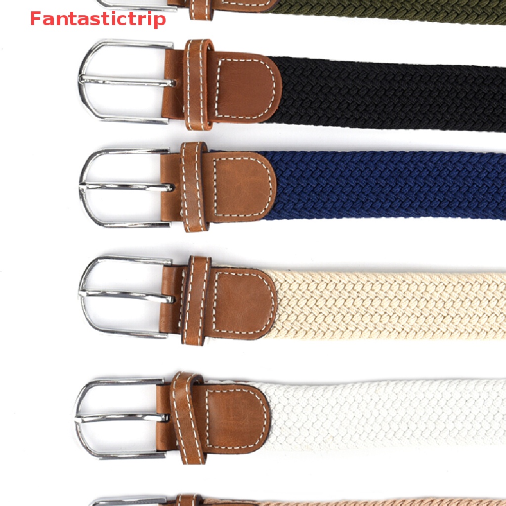 Thắt Lưng Vải Canvas Bện Co Giãn Có Khóa Thời Trang Cho Nam Áo Thun Thiết Kế Mới Năng Động Thời Trang