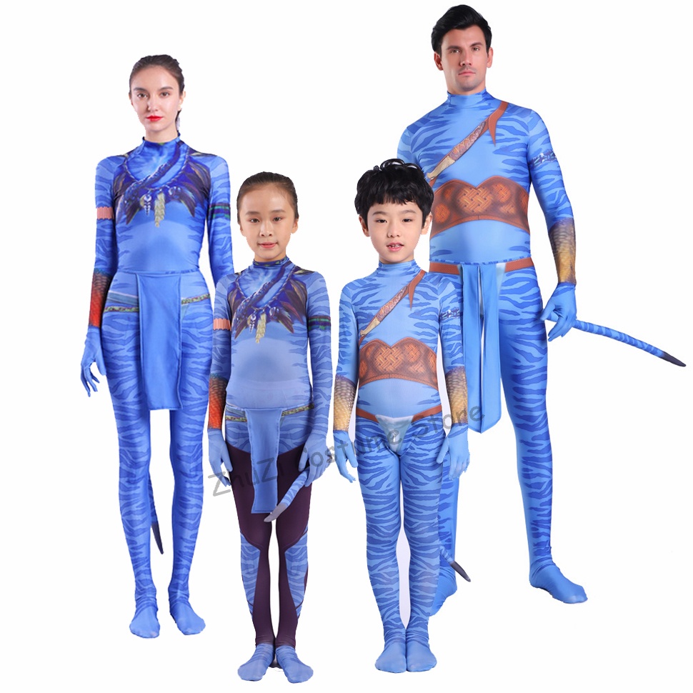 Bộ Áo Liền Quần Hóa Trang Phim Avatar 2 The Way of Water Neytiri Jake Sully