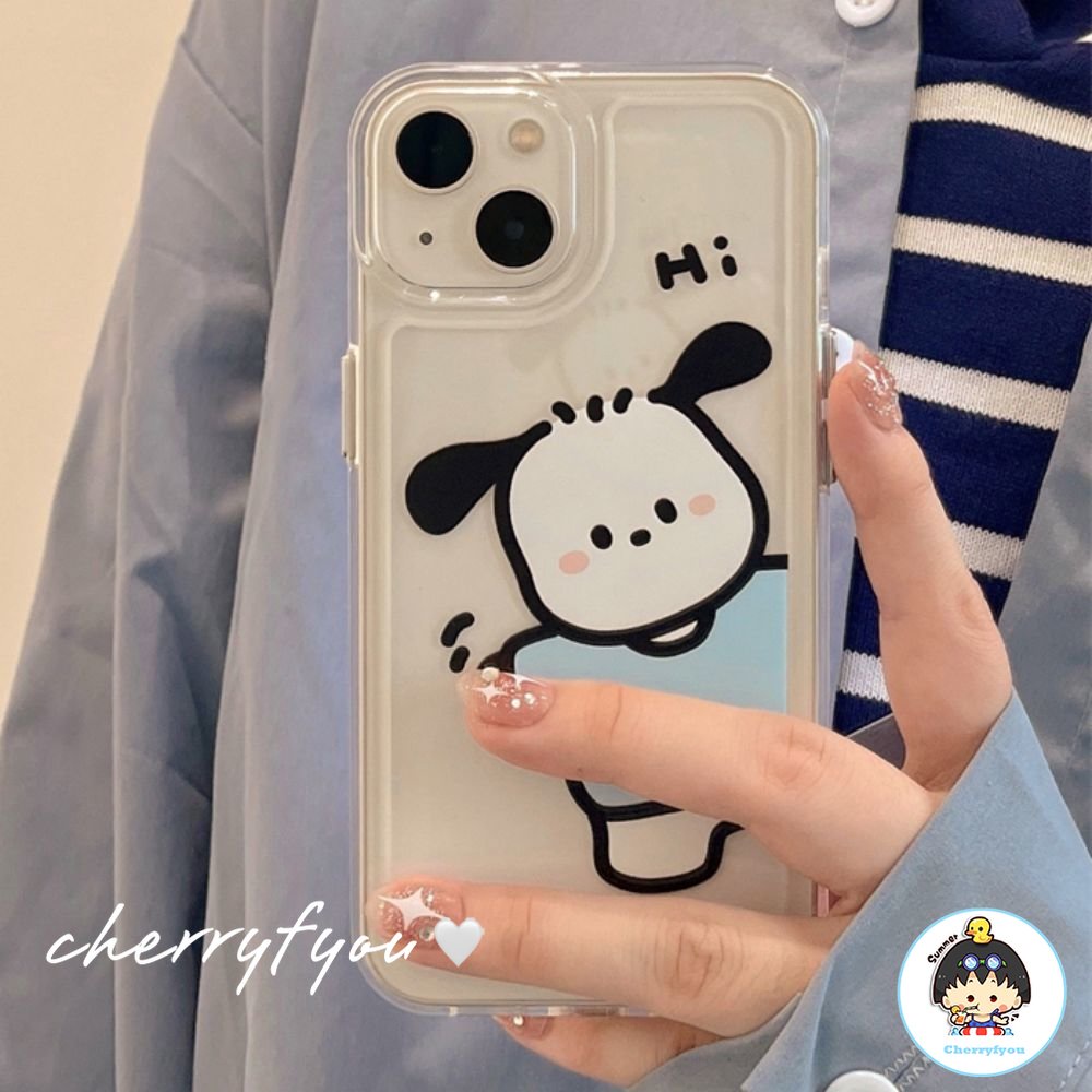 Cho IPhone 14 Pro Max Ốp Điện Thoại TPU Mềm Trong Suốt Siêu Mỏng Họa Tiết Chú Cún Hoạt Hình Cho IPhone 14 13 12 11 Pro Max XS XR 8 7 Plus