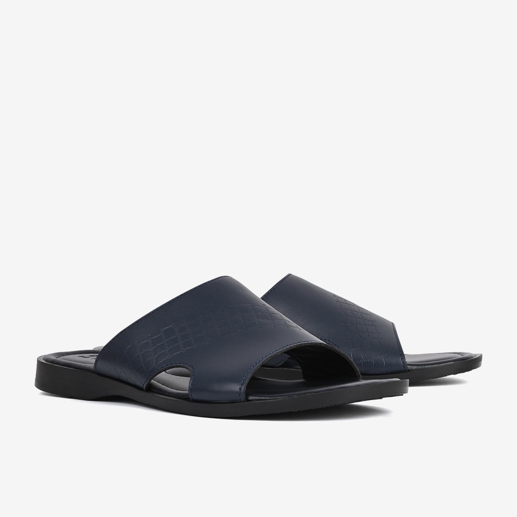 Dép nam Đông Hải da bò cao cấp quai ngang cách điệu đế lót da tinh xảo - D3213