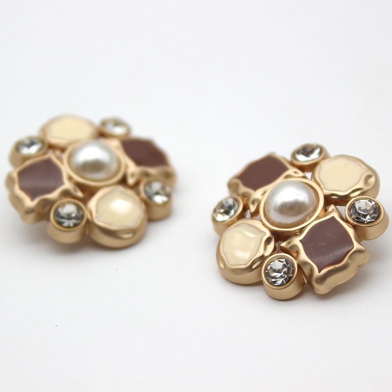 Set 5 Nút Áo 18 / 25mm Bằng Kim Loại Phong Cách Retro