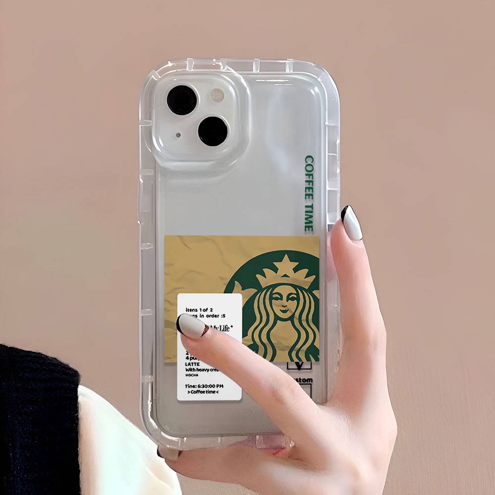 Ốp Điện Thoại Trong Suốt Hình Ly Cà Phê Cho iphone 14promax 11 13 12 7Plus X XS Max