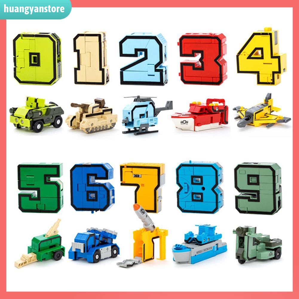 HY/ Set 10 số lắp ráp robot biến hình 41cm x 28.5cm x 6cm