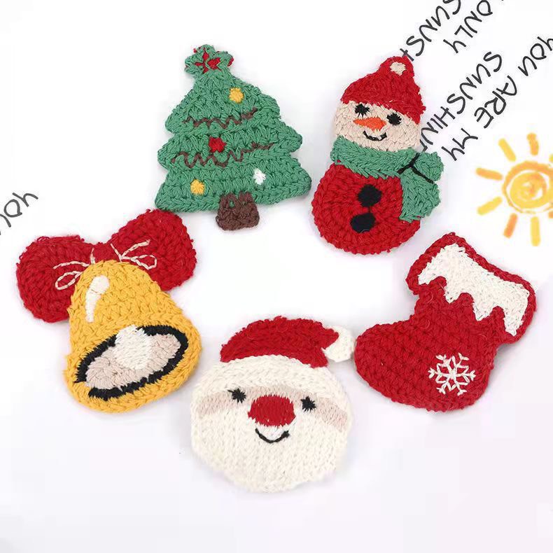 Kẹp tóc giáng sinh bằng len phụ kiện Noel dễ thương cho bé gái