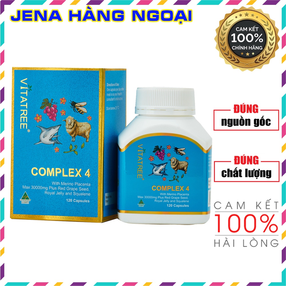 Viên uống đẹp da Vitatree Complex 4 120 viên_ jena hàng ngoại