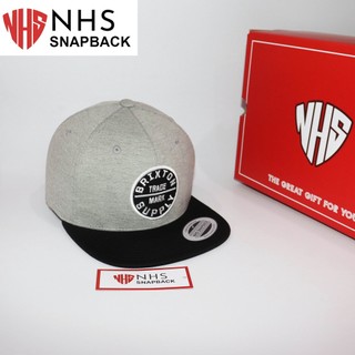 Nón nhs snapback brixxton xám kết đen logo tròn brixton_xđ.