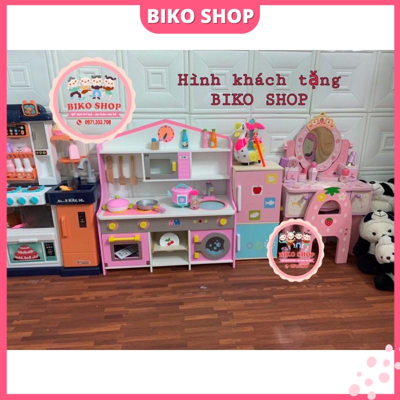 Bếp lắp ráp màu hồng 72cm - Đồ chơi gỗ cho bé - Biko Shop