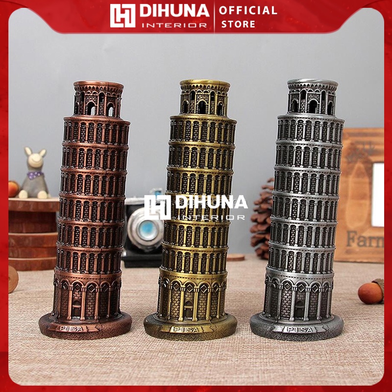 Mô Hình Tháp Nghiêng Pisa Italy Bằng Kim Loại, Đồ Decor Trang Trí Kệ Tủ, Kệ Sách Bàn Làm Việc, Bàn Học, Làm Quà Tặng