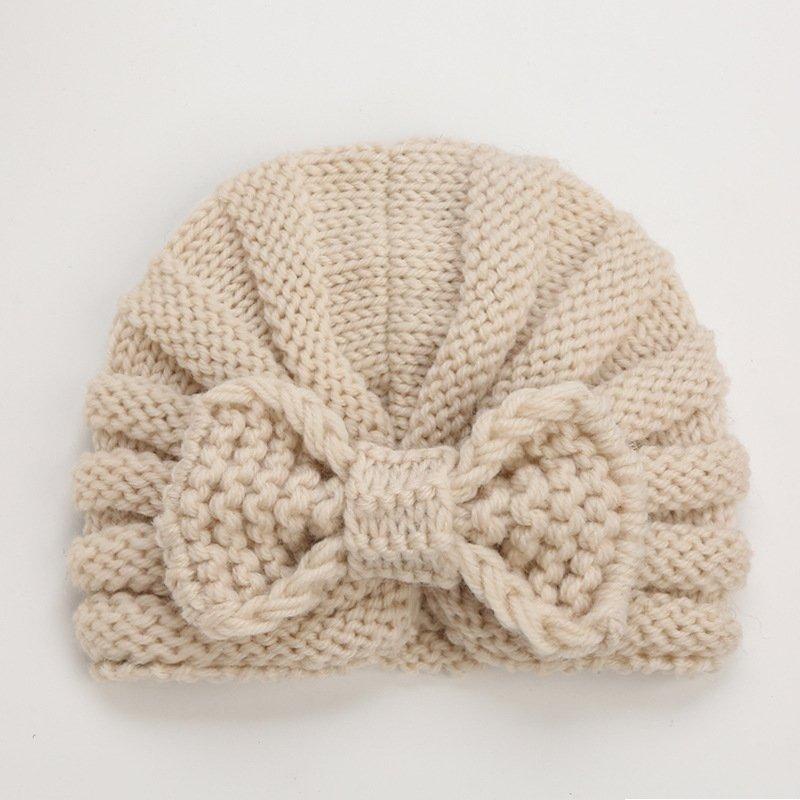 PVN56535 Mũ Len Trùm Đầu Đính Nơ Phong Cách Hồi Giáo Thời Trang Cho Bé