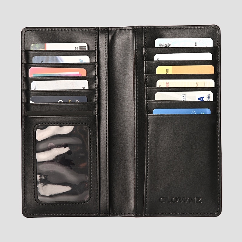 Ví dài local brand Clownz Gothic Logo Long Wallet, bóp nam đựng thẻ nhiều ngăn unisex cao cấp chính hãng