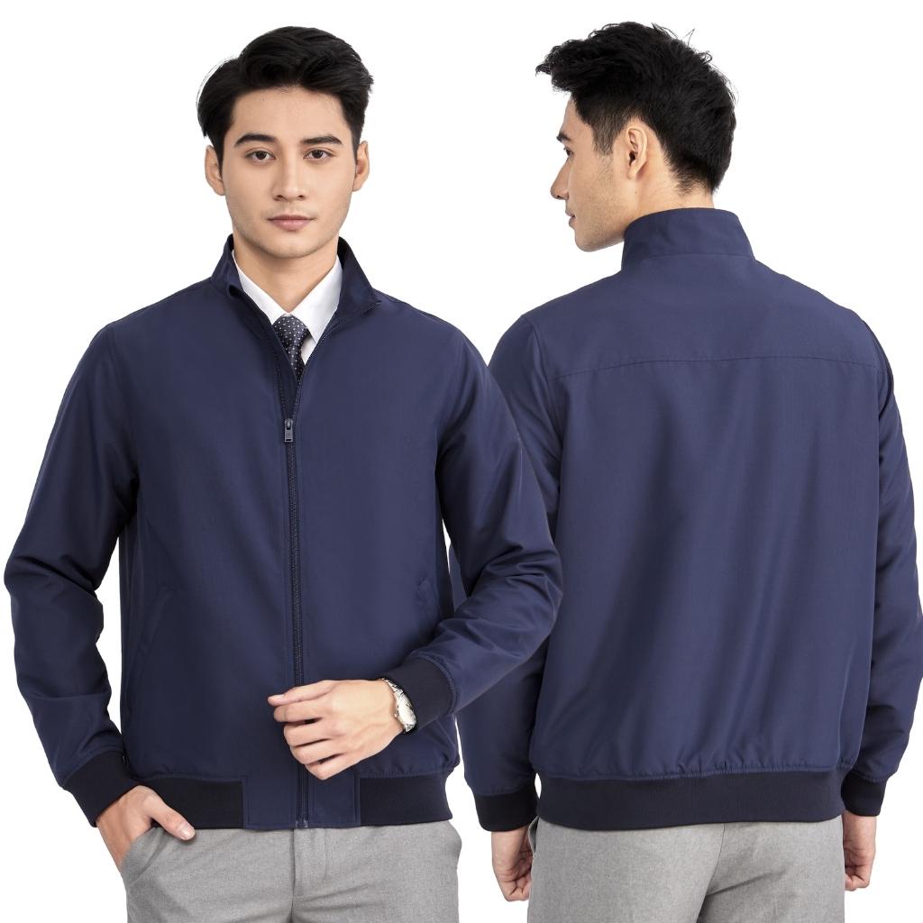 Áo khoác gió 2 lớp nam cao cấp INSIDEMEN IJK010W2 Jacket trơn màu vải Polyester dáng suông vừa cổ trụ khỏe khoắn