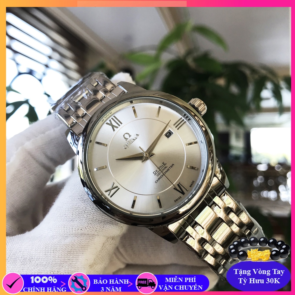 Đồng hồ nam Omega DM795SWA dây thép 316L , full box, thẻ bảo hành 3 năm toàn quốc, kính sapphire chống xước chống nước