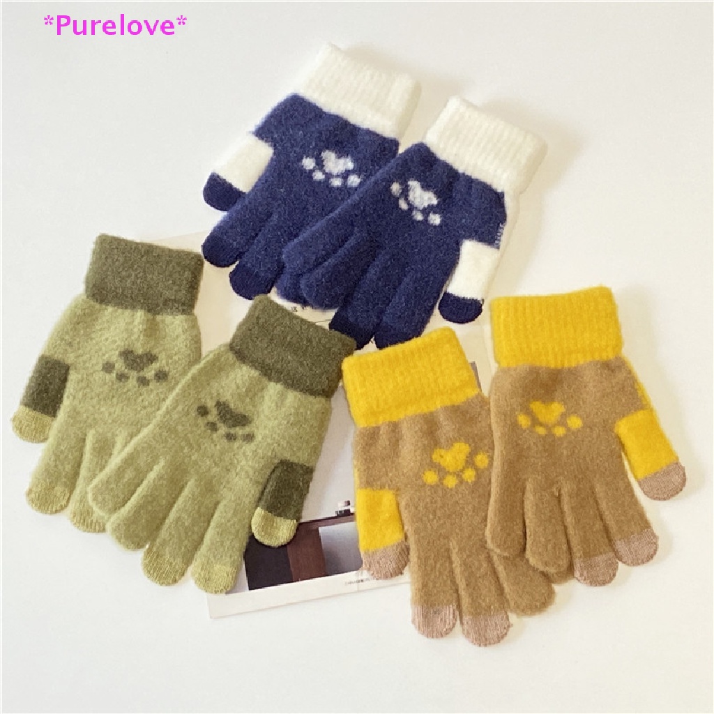 Găng Tay Dệt Kim Giữ Ấm Có Thể Chạm Màn Hình Cảm Ứng Thời Trang Mùa Đông Dành Cho Cún Cưng Mới